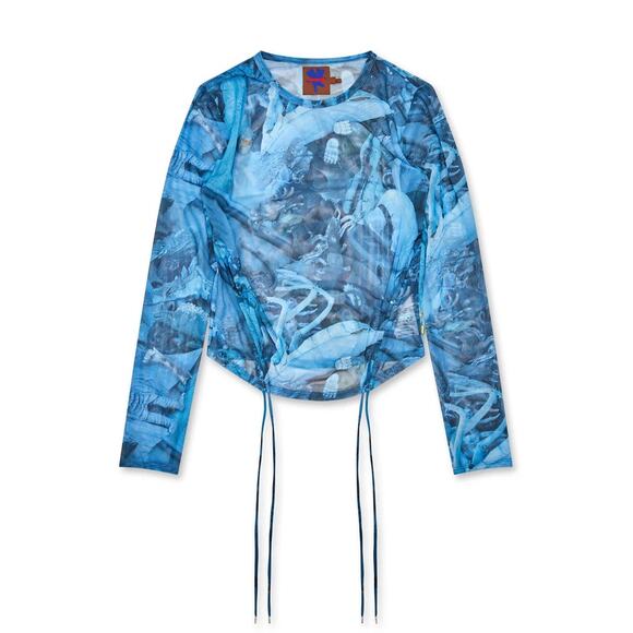 Heaven by Marc Jacobs Paradise Drawcord Mesh Long Sleeve Top - Picture 1 of 7